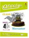 CLAAS Mähdrescher Mercator Bedienungsanleitung & Bild- Ersatzteilliste mit Explosionszeichnungen für MD & Deutz Diesel Motor F6L 912 - annoligno 1027